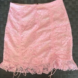 For love and lemons pink lace skirt